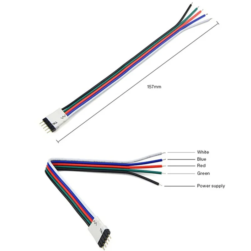 4 pin RGB Разъем 5 Pin коннектор RGBW мужской+ женский светодиодные полосы иглы Разъем сварочный кабель для 5050 3528 RGB RGBW светодиодные ленты
