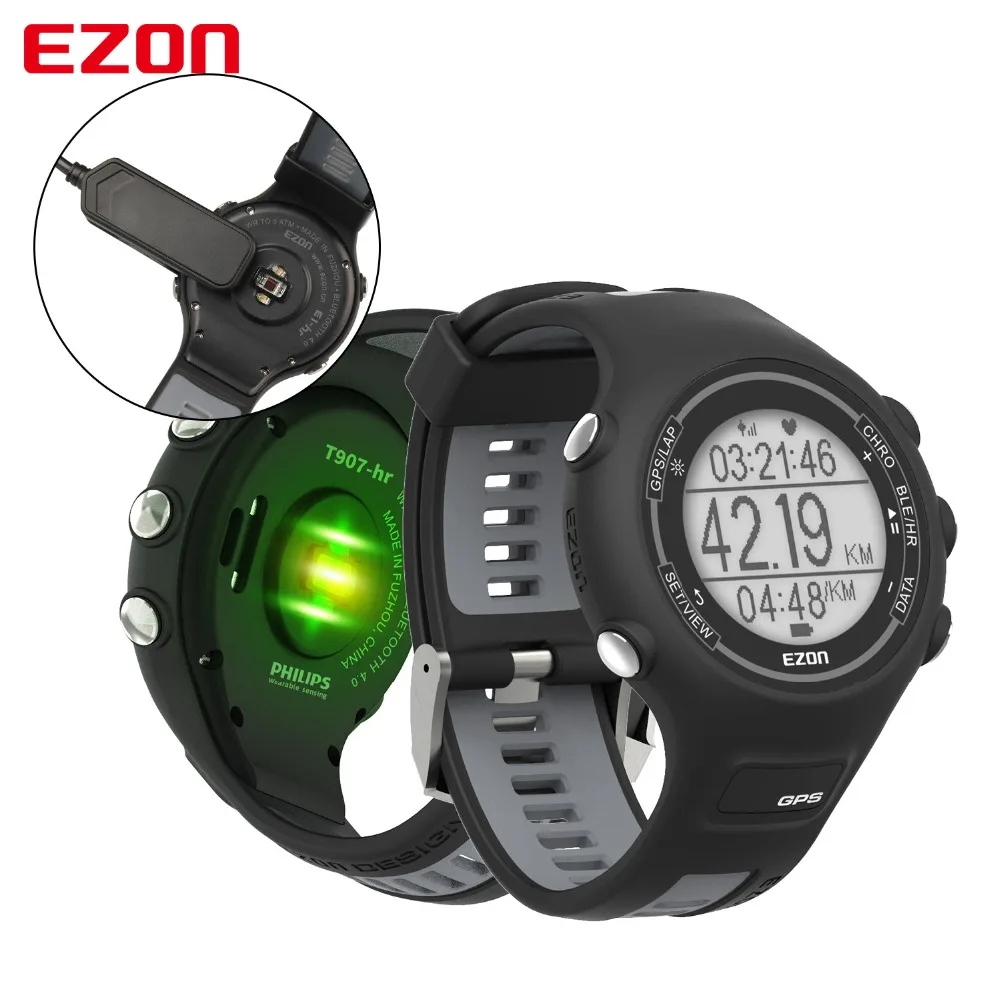 

EZON T907 Men Outdoor Sports GPS Digital Watch with Heart Rate Monitor Chronograph Waterproof Powered Bluetooth Smart Watches