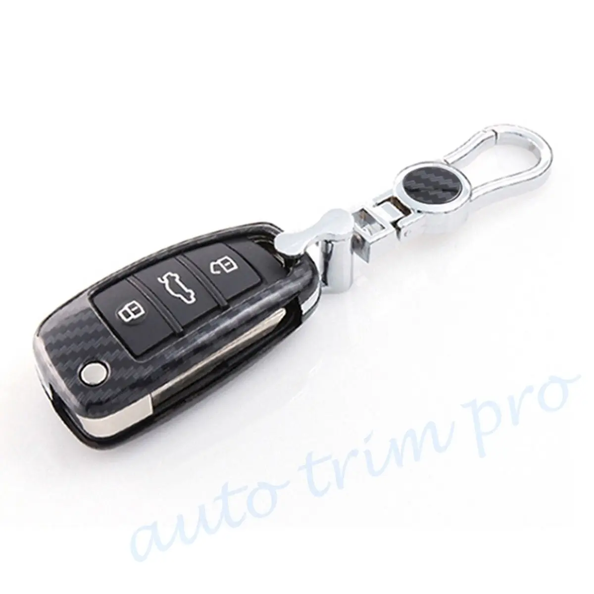 Чехол для ключей из углеродного волокна подходит Audi A1 A3 A6 S3 Q3 Q7 2014 2015 2016 2017