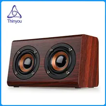 Thinyou Wooden Wireless Bluetooth Speaker Portable Mini 3D HiFi Dual Music box Loudspeakers USB Speakers handsfree TF AUX