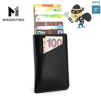 

RFID Blocking Creative Men Wallets Card Holder Front Pocket Wallet Minimalist Wallet Leather Slim ID Card Small Wallet for Men