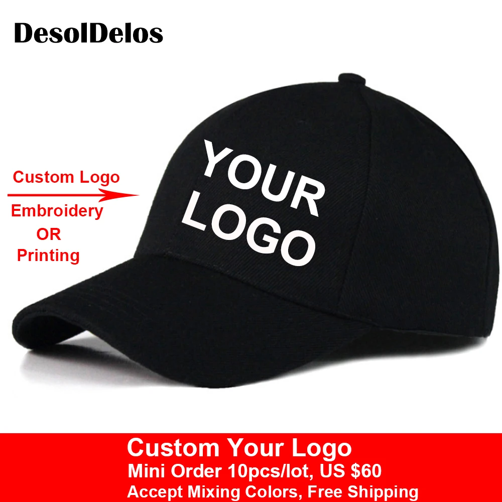 

10pcs/lot Sun Hats Pure Cotton Golf Hat Adult Good Quality Peaked Cap Men Logo Customized Solid Color Baseball Cap