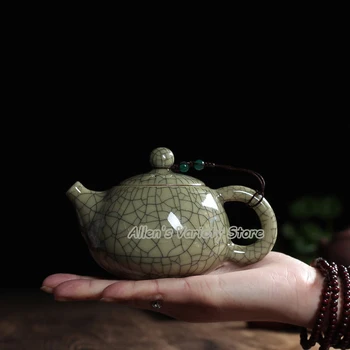 

Hot Sale Xi Shi pot Crackle Glaze Ge Kiln Longquan Celadon Zisha Ceramics Arts China Teapot Porcelain yixing Clay Antique Teapot