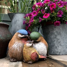 Три птицы из смолы, семейный набор, имитация сада, украшение, животное, для улицы