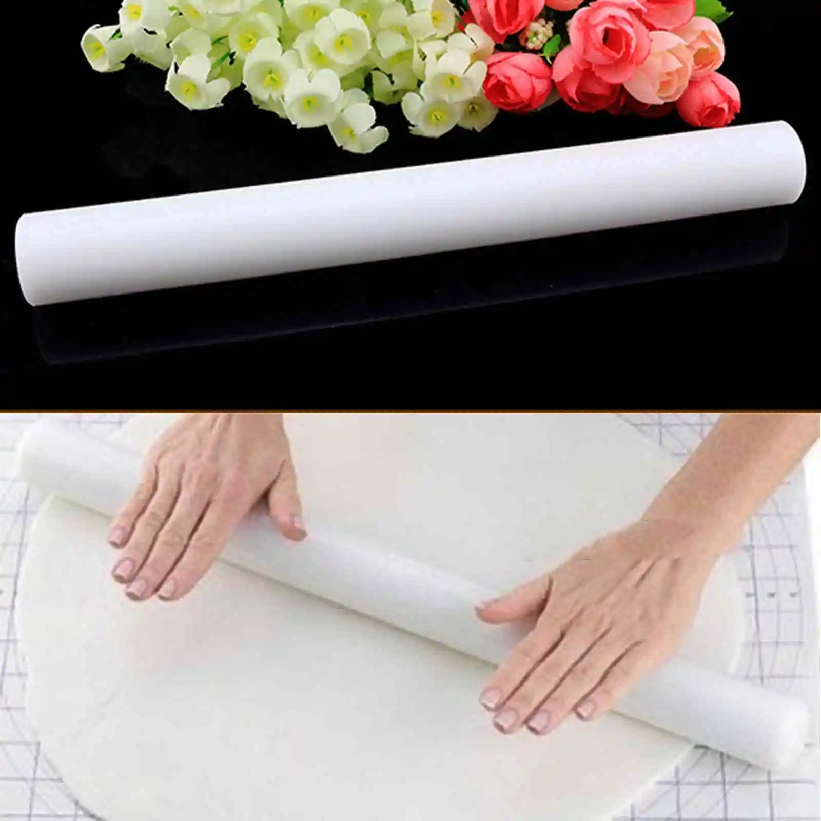 

Fashion 23cm Long Plastic Rolling Pin Fondant Cake Decorating Sugarcraft Cooking Tools paste Roller
