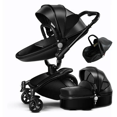 poussette cuir noir