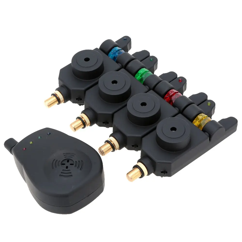 

Wireless Digital Fishing Alerts Bite Alarm Fish Bell Pesca LED Set 4 Fish Bite Alarm +1 Receiver Receiver Swinger Set with Case