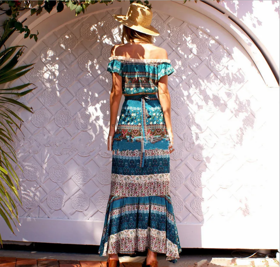 

Bohemia Kaftan Beach Wear Cover Up For Kaftans The Summer Tunic Dress Cape 2019 Womens New Printed Skirt Female Print