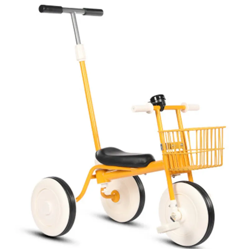 Детский трехколесный велосипед с тремя колесами, Детский самокат на колесиках, велосипедный велосипед, портативная детская игрушка, спортивная езда на автомобиле для детей 1-3 лет - Цвет: Оранжевый