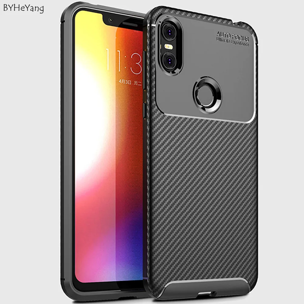 BYHeYang для Moto P30 Play TPU чехол мягкий силиконовый бампер матовый углеродное волокно