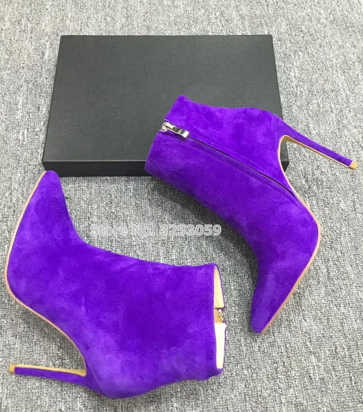 lilac suede boots