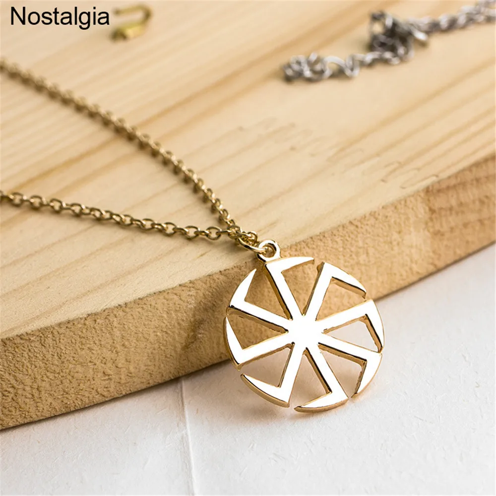 Nostalgia Slavic Kolovrat Pendant Wheel Amulet Pagan Wicca Jewelry Necklace Russian Talisman 6