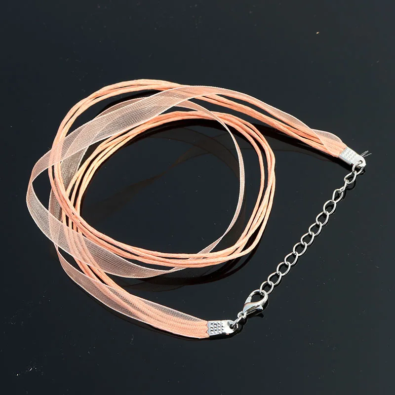 100pcs/lot 18inch Champagne Organza Ribbon DIY Cords To Make Necklaces