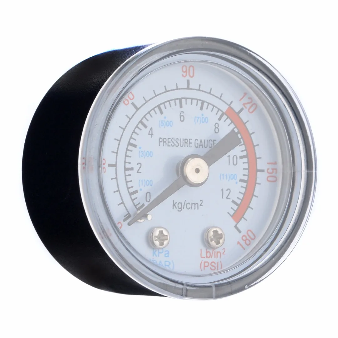 Mayitr 0-180PSI Air Compressor Gauge 1/8" Male Thread Hydraulic Fluid Pressure Gauge 0-12Bar For Air Compressor