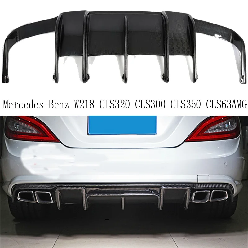 Углеродного Волокна Задний Бампер Диффузор Спойлер Для Mercedes-Benz CLS320 W218 CLS300 CLS350