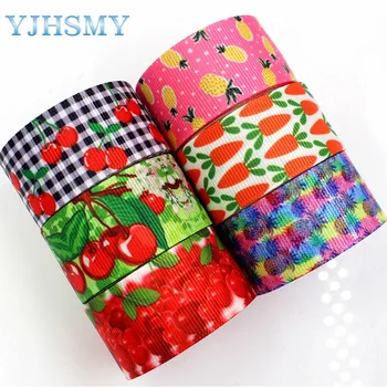 

YJHSMY H-17522-902,10 yards,25 mm fruit Ribbon Thermal transfer Printed grosgrain Wedding DIY Accessories materials gift wrap