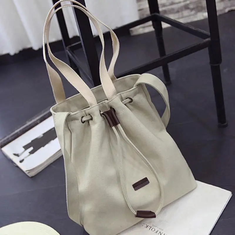

2019 Hot Sale Women's Girls Casual Solid Canvas Handbag Shoulder Messenger Bag Durable Tote Purse String Bags Fashion