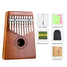 GECKO Kalimba 10 клавиш «пианино для больших пальцев» встроенных молоточек для настройки, обучения и тканевой сумки K10M