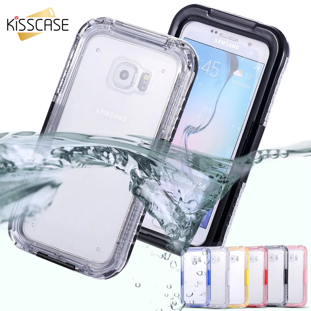 

KISSCASE Waterproof Phone Case For Samsung Galaxy S4 S5 S7 S8 S6 Edge Plus Rubber Silicone Phone Cover For Samsung Note 4 Note 5