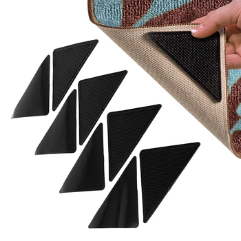 

2Pairs Non-Slip Silicone Grippers Rug Carpet Mat Anti Skid Corners Pad for Bathroom Kitchen Mats Fixed Living Room Mat Grippers