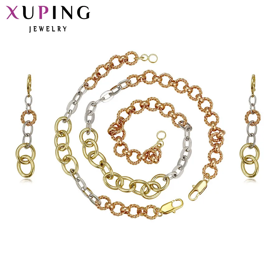 

11.11 Deals Xuping Fashion Sets Top Sale Luxury Jewelry Sets Multi-color Plated for Women Promotion High Quality Gift 63438