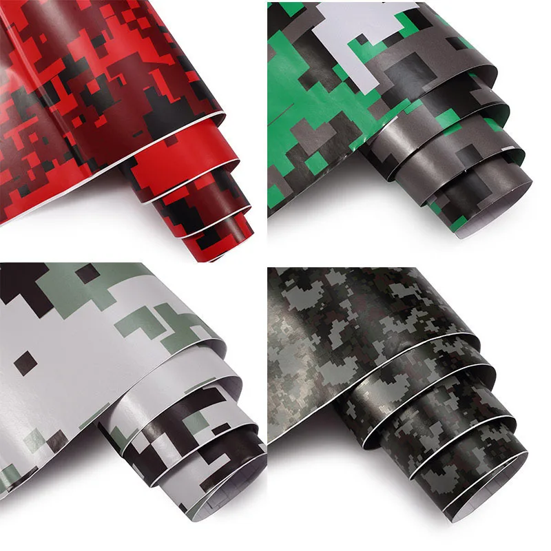 

Forest Red Black Grey Digital Camo Vinyl Sheet Car styling Skin Film Team Hard Camouflage Sticker Wrap Air Bubble Free
