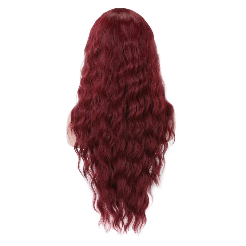 Лиси волосы 26 дюймов длинные Кудрявые Волнистые парики для черных женщин блонд красные черные Искусственные парики афро-американская прическа - Цвет: 9164red