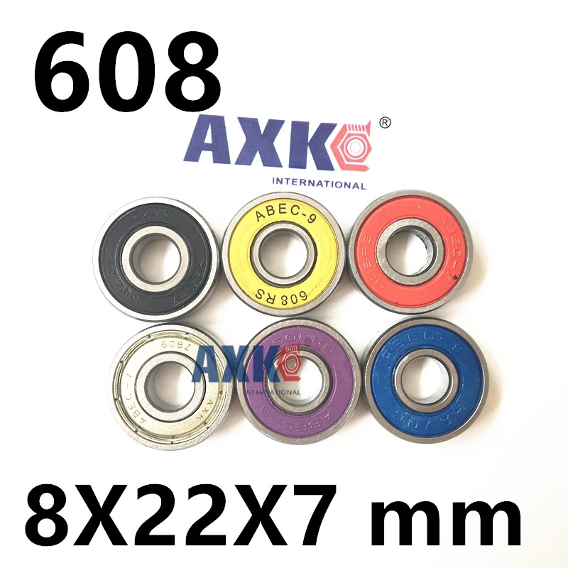 8X22X7mm Chrome Steel Miniature Ball Bearings 608-2RS ABEC-7 ABEC-9 608 for Inline skates bearing Skateboard Scooters 608ZZ