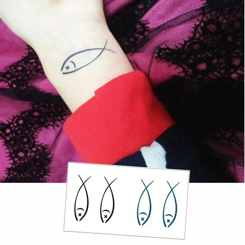 SHNAPIGN Fish Line Flash Tattoo ручная наклейка 10 5*6 см маленькая Водонепроницаемая хна