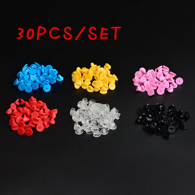 

DIY Accessories 30pcs/lot Metal Rubber gold/silver/black/colorful Butterfly buckle Pin caps Clasp Safety pin Jewelry Findings