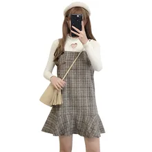 Lychee/клетчатая юбка с рюшами для девочек; клетчатая Женская Мини прямая юбка; сезон весна-осень; винтажные милые женские юбки-комбинезоны