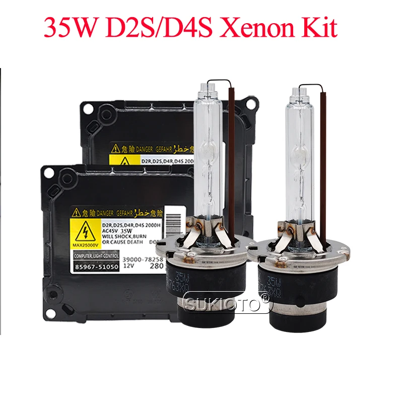 SUKIOTO 35W Xenon D2S HID Kit 5500K D4S Fast Bright Car Headlight Bulb 35W OEM HID Ballast Reactor 85967-51050 D2S D4S Xenon Kit (3)