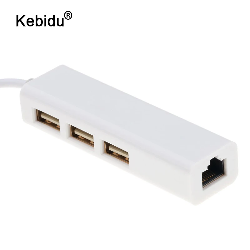 Kebidu 3 порта type C к usb-хаб к Ethernet LAN RJ45 кабель адаптер Сетевая карта USB 3,1 2,0 адаптер передачи данных для Macbook