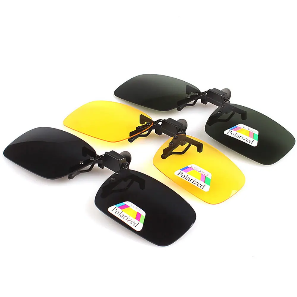 Поляризованные солнцезащитные очки клип для дня и ночи анти-УФ, для вождения верховой езды Рыбалка солнцезащитные очки зажимы для близоруких людей мужчин/женщин
