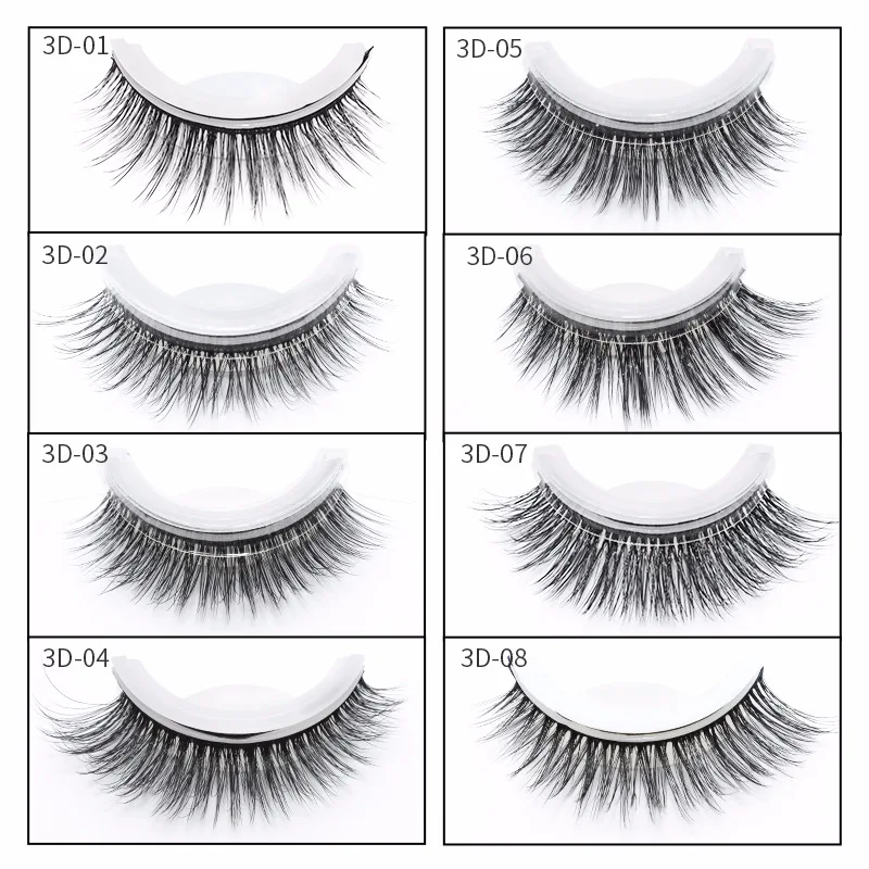 

Natural Curly Slender Eyelashes Self-Adhesive 3D Mink False Eyelashes Reusable Self Adhesive Eyelashes Beauty Makeup Tools
