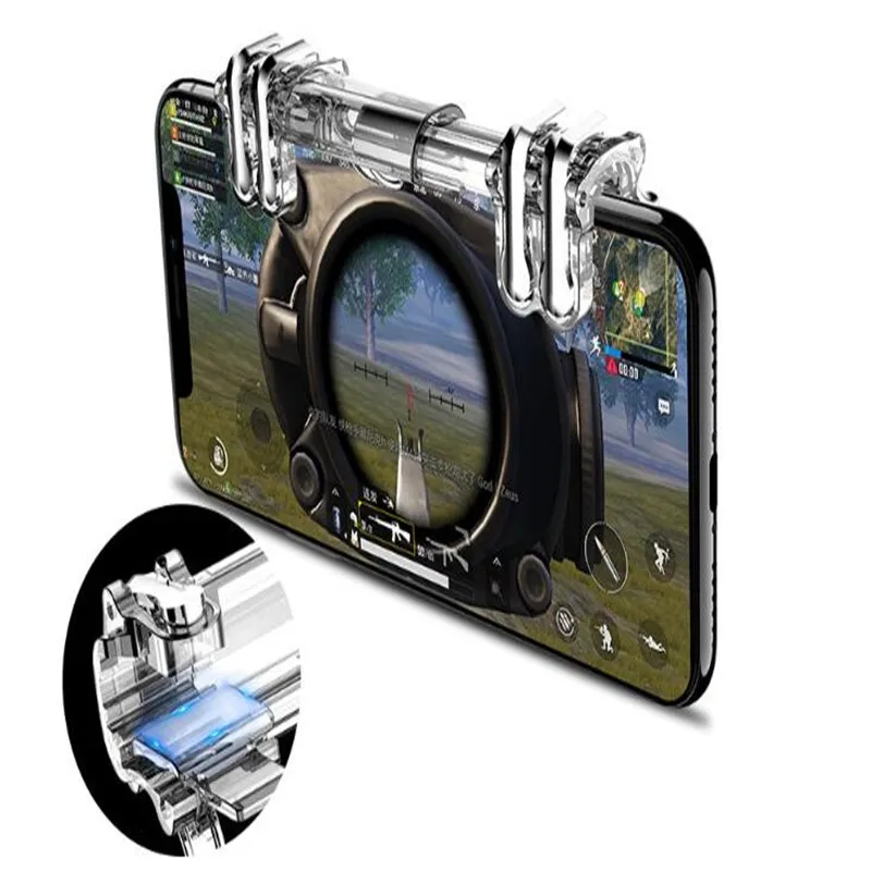 

For Pubg Mobile Gamepad Smart Game Controller L1R1 Shooter Trigger Free Fire Button For IPhone ISO Android