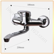 L15690-роскошный настенный хромированный латунный материал холодная и горячая вода смеситель для кухонной раковины