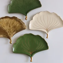 4 kinds of color ginkgo biloba ceramic plates/dessert plate/receiving tray