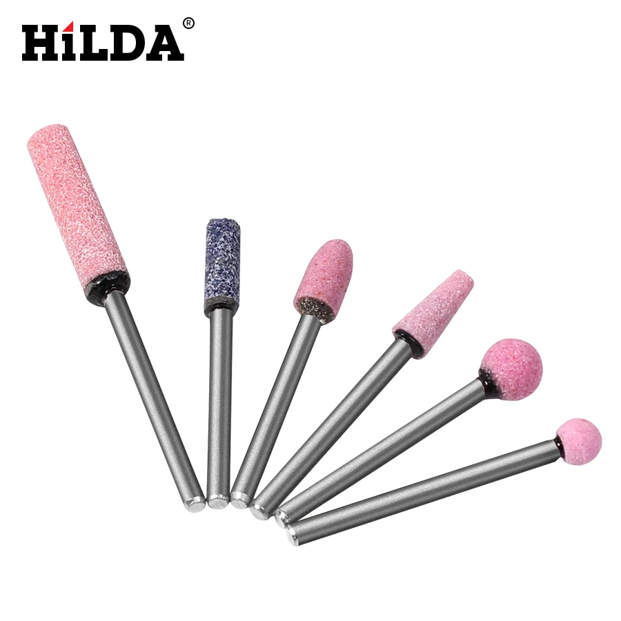 

HILDA Abrasive Mounted Stone For Dremel Rotary Tools Grinding Stone Wheel Head for Dremel Accessories 6pcs/set