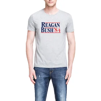 

Loo Show Mens Reagan Bush 84 Republican Presidential Campaign Casual Graphic T-Shirts Men Tee