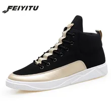 FeiyituNew/осенние ботинки Martin в стиле панк; Мужские Модные дышащие рабочие ботинки на шнуровке; черные винтажные высокие ботинки на платформе