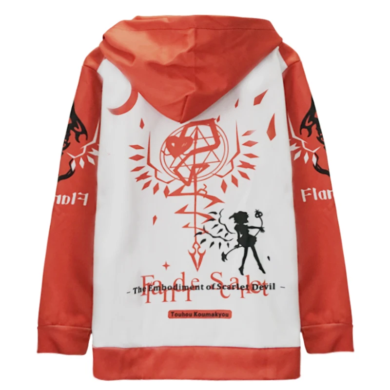 Аниме TouHou Project Remilia Scarlet Flandre Scarlet Косплей Толстовка для девочек осень и зима с капюшоном на молнии женские пуловеры, пальто, топы
