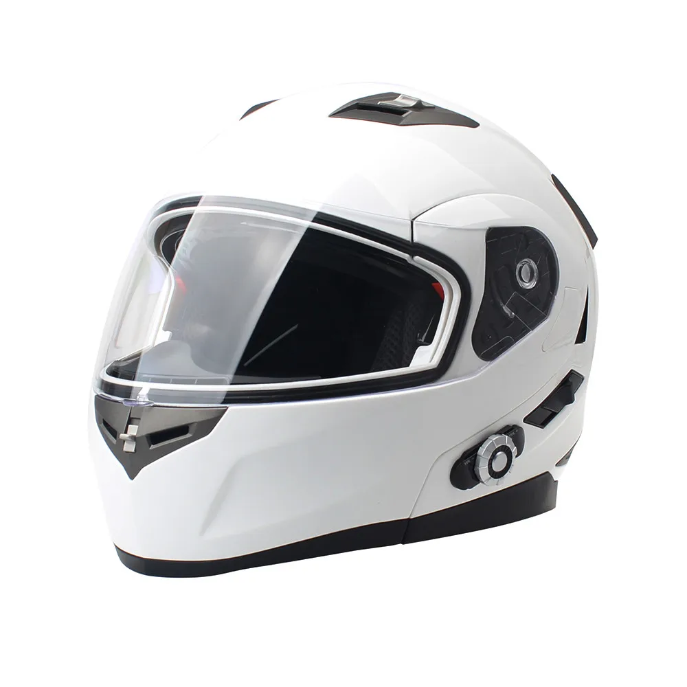 Матовый черный FreedConn Bluetooth мотоциклетный шлем встроенный переговорное устройство Поддержка FM радио Смарт BT Moto шлем DOT стандарт