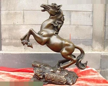 JP S1150 10 "Фэншуй 100% Бронзовая статуя Искусство удачи Верховая Украшения sculpturefavorable 31%(China)