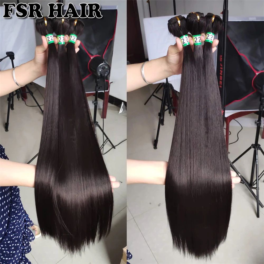 FSRHAIR 14-30 дюймов 2 шт./лот 100 г двойные плетеные синтетические волосы, плетенные прямые волосы, пряди