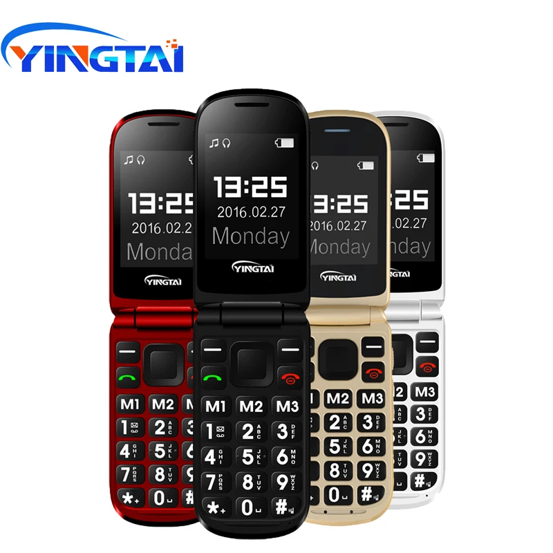 Телефон раскладушка YINGTAI T09 GSM с большой кнопкой 2 экрана 4 дюйма|Смартфоны| |