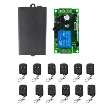 

super! DC12V 1CH RF wireless remote control switch System, 12 X Transmitter +1 Receiver,315/433.92MHZ/lamp/ window/Garage Doors