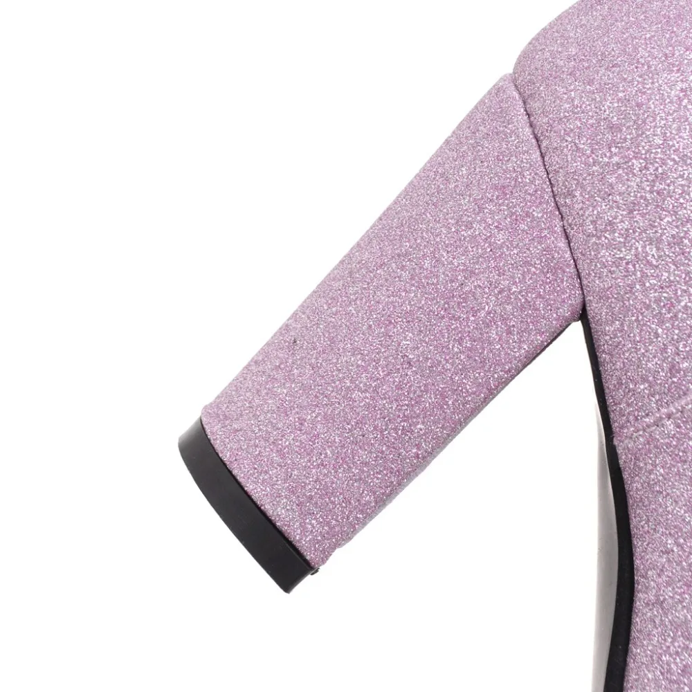 2019 Black Bling Buckle Women Shoes Spring Large Size 43 Fashion Super High Heel Pumps Pointed Toe Shoes For Ladies PU Leather