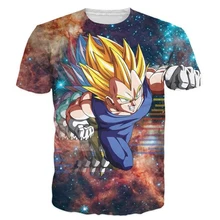 New Fashion Women Men Hipster 3D t shirt Galaxy tshirts Anime Dragon Ball Z Vegeta t shirts DBZ Tees Summer Casual tee NJ104