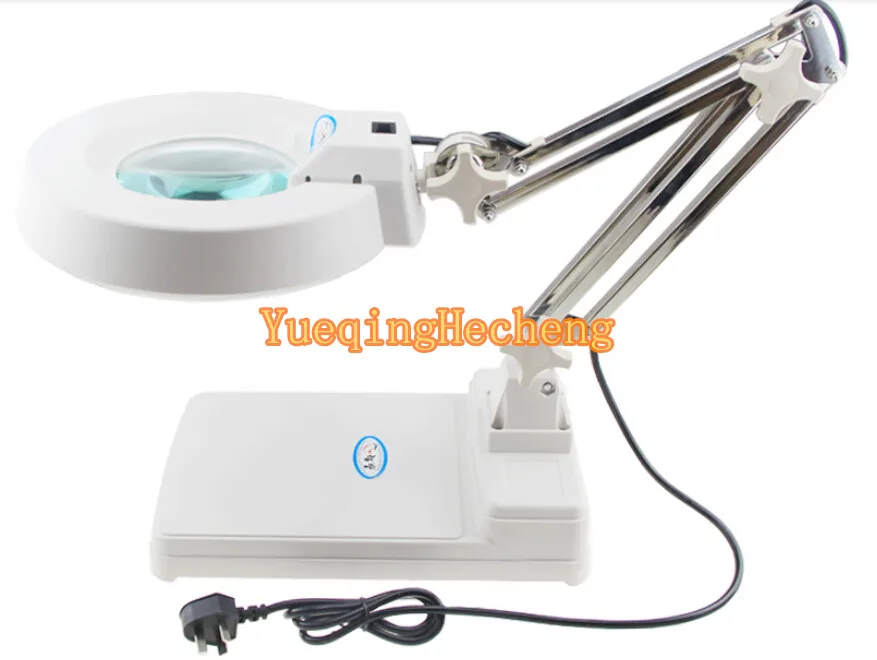 White Led Desk Table Adjustable Arm Magnifier Lamp Light